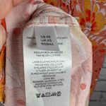 Anthropologie Vera for  Floral Sleeveless‎ Top Womens Medium Orange Pintucked Photo 7