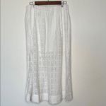J.Crew Linen-Blend Maxi Skirt in Eyelet Size 8 White Cottagecore Beach NWT Photo 1