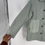 ZARA Combination Oversized Mint Faux Leather Button Front Shacket Size S Photo 2