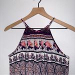 Bohemian Patterned Halter Romper Vintage‎ Mossimo Floral Print Purple Photo 3
