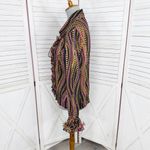 Violet+Claire  Retro Print Heart Petal Ruffle Blouse‎ Black Multi Large Photo 1