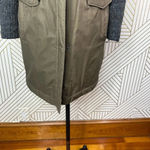 Vera Wang Vera‎ Wang Faux Fur Trim Mixed Media Anorak Coat Green Khaki Size Small Photo 6