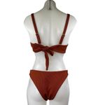 ZARA NEW  Women's Brown Sleeveless Tie Back Two Piece Swimwear Bikini Swimsuit M Photo 1