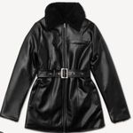 VEILED Reversible Vegan Leather Sherpa Aviator Coat Photo 1