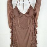 White Fox Boutique  Dress Long Sleeve Brown Size Medium Photo 0