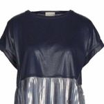 Jijil metallic blouse Dark blue silver size 8 Photo 2