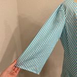 Etcetera Blue and White Stripe 3/4 sleeve button down top Photo 11