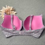 PINK - Victoria's Secret Victoria’s Secret Pink Wear Everywhere T Shirt Bra Purple & Silver Lace 34DD Photo 5