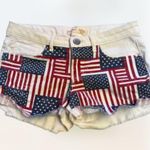 No Boundaries Y2k No Boundries USA Flag White Micro Juniors Shorts Size 7 Photo 0