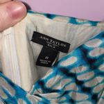 Ann Taylor Size 8 100% Silk Mini Dress Blue White Tye Dye Photo 4