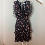 La Maison Talulah Incognito Floral Smocked Mini Dress Black And Red Sz M Revolve Size M Photo 1