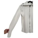 Ralph Lauren Lauren  Women's White Ribbed Full Zip Cowl Neck Sweater Size Large Photo 9