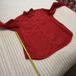 Ralph Lauren Lauren  Red Button Up Long Sleeve Blouse Shirt XL Extra Large Cotton Photo 4