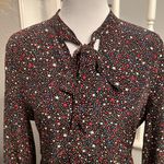 Madewell Balsam Tie-Neck Silk Dress in Starry Night Photo 4