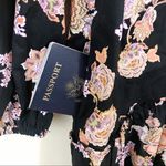 Who What Wear Black Floral Long Modest Cotton Rustic Ruffle Prairie Boho Dress L Photo 5