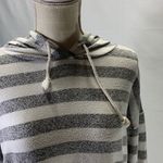 Caution to the Wind Gray and White Striped Cropped Sweater Hoodie Size M… Photo 2