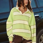 Free People Work It Out Printed Pullover Green Size L Photo 0