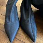 ZARA Trafaluc Black Stretch Kitten Heel Tall Boots Size 6.5 Photo 2