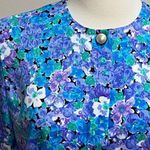 Petites For Maggy Sz 8 Vintage 2 Pc Dress Set Shirt / Jacket & Skirt Floral Multiple Photo 2