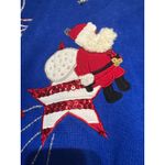 Vintage Jack B Quick 3XL Christmas Cardigan Santa Shooting Star Holiday Sweater Blue Size undefined Photo 2