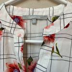 Sweet Rain Women’s White Pink Floral Checker Print Short Sleeve Mini Dress Small Photo 10