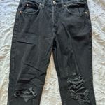 H&M Size 6 Black Ripped Boyfriend Low waist Jeans Photo 0