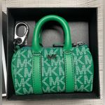 Michael Kors NIB - | Nano Green Duffle Key Fob | Monogram Canvas & Leather Photo 1