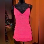 Victoria's Secret Vintage  Vibrant Pink Lace Slip Photo 5