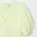 3.1 Phillip Lim Yellow Short Sleeve V Neck Puff Sleeve Poplin Top Womens Size 10 Photo 1
