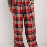 Aerie Red Plaid Flannel Lounge Pajama Pants Photo 0