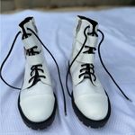 Jessica Simpson  White Combat Boots with Rhinestone Buckles Photo 2