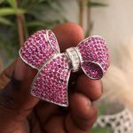 Park Lane  Pink Silver tone Hope Ring, Clear and ruby pink crystal-studded "ribbon" is tied in a pretty bow. Clear baguettes form the bow`MSRP is $118 #coquette #glam #fairycore #regency #boho Photo 1