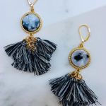 Nordstrom Opal earrings gold black white fringe Photo 0