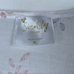 Siren Lily  White Floral Blouse Size Petite Large EUC #0950-AZ Photo 4