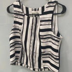 Sugar Lips  Women's Sleeveless Black and White Striped Pleated Crop Top Sz XS Photo 2