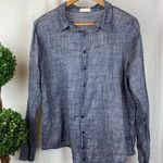 CP Shades  Gray Button Down Long Sleeve 100% Cotton Blouse Top L Photo 0