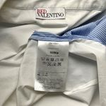 Red Valentino  Blue Ruffle Button Down Women Shirt, size 4 / EU 42 Photo 6