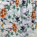 Old Navy Linen Blend Ruffle Tropical Tank Top Women’s XL Birds Flamingos Flowy Photo 2