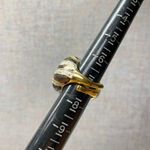 Mens Statement Ring Large Square Pink Gemstone Gold Tone Bold Fashion Ajustable Photo 5