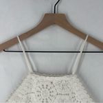 Open Edit White Lace Crochet High Neck Halter A-Line Mini Cocktail Dress Size L Photo 2