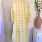 Nanette Lepore Yellow & White Tiered Gingham Dress Photo 3