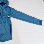 LL‎ Bean Teal Fleece Hoodie Jacket Full Zip Pockets Size MEDIUM Purple Photo 6