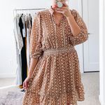 Shoshanna Neutral Tan Eyelet Mini Dress Photo 5
