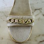 Coach  Ellette Gold Beige Cork Wedge Heel Sandals - US 8.5 Photo 5