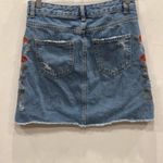 ZARA  denim mini skirt with floral embroidery sz xs Photo 2
