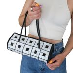 Vintage 80s Mother of Pearl Barrel Bag Black Photo 0