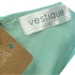 Vestique  aqua mint Green plunge mini dress Sundress Tie Sleeves NEW Size Large Photo 6