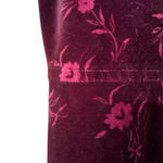VTG L.L. Bean Cotton Blend oxblood velvet floral embossed long sleeve MAXI 12 Red Photo 2