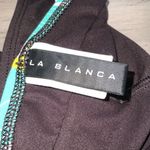 La Blanca Brown & Colorful Tropical Floral Triangle Halter Bikini Swimsuit 6/8 Photo 4