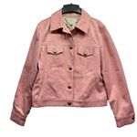 Casual Corner Vintage Y2K Pale Rose Pink Damask Button Front Jean Jacket Size 12 Photo 1